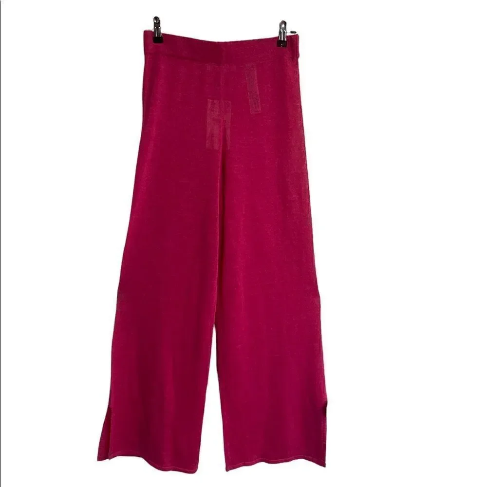 ZARA High Waist Hot Pink Linen See-Through Pants.Size M